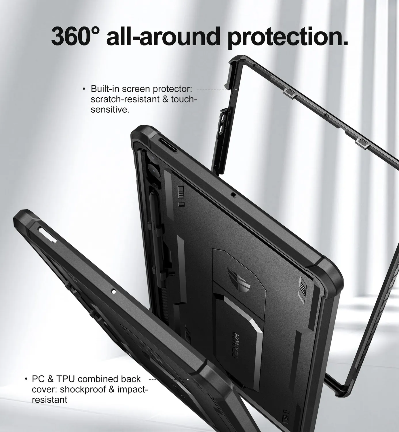 Dexnor Galaxy Tab S9 FE Plus Cover nera